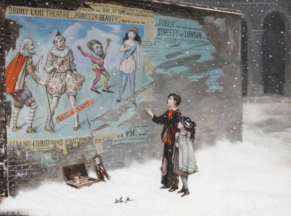 Watching a theatre poster by Augustus Edwin Mulready